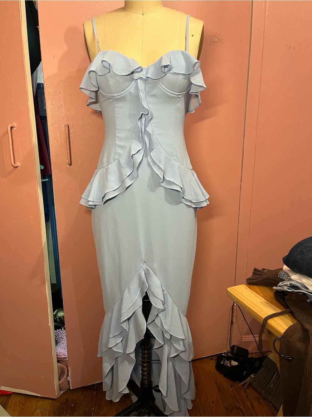 Lovers+ Friends Elegant Ruffle Midi Dress in Light Lavender - Picture 2 of 5